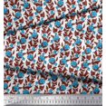 thumbnail image 3 of Soimoi Poly Georgette Fabric Leaves & Floral Block Print Sewing Fabric Yard 52 Inch Wide, 3 of 3