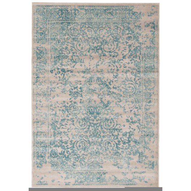 ECARPET Traditional Style Area Rug for Dining Room, Living Room and Bedroom Dawson Aqua