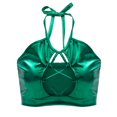 thumbnail image 1 of Women‘s Shiny Bra Rave Bandeau Vest Bra Holographic Crop Top Backless Metallic Rave Suit, 1 of 6