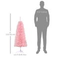 thumbnail image 3 of HOMCOM 4FT Artificial Christmas Tree, Xmas Pencil Tree with Auto Open, Pink, 3 of 10