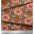 thumbnail image 2 of Soimoi Poly Georgette Fabric Floral,Hummingbird & Squirrel Animal Print Fabric by The Yard 52 Inch Wide, 2 of 3