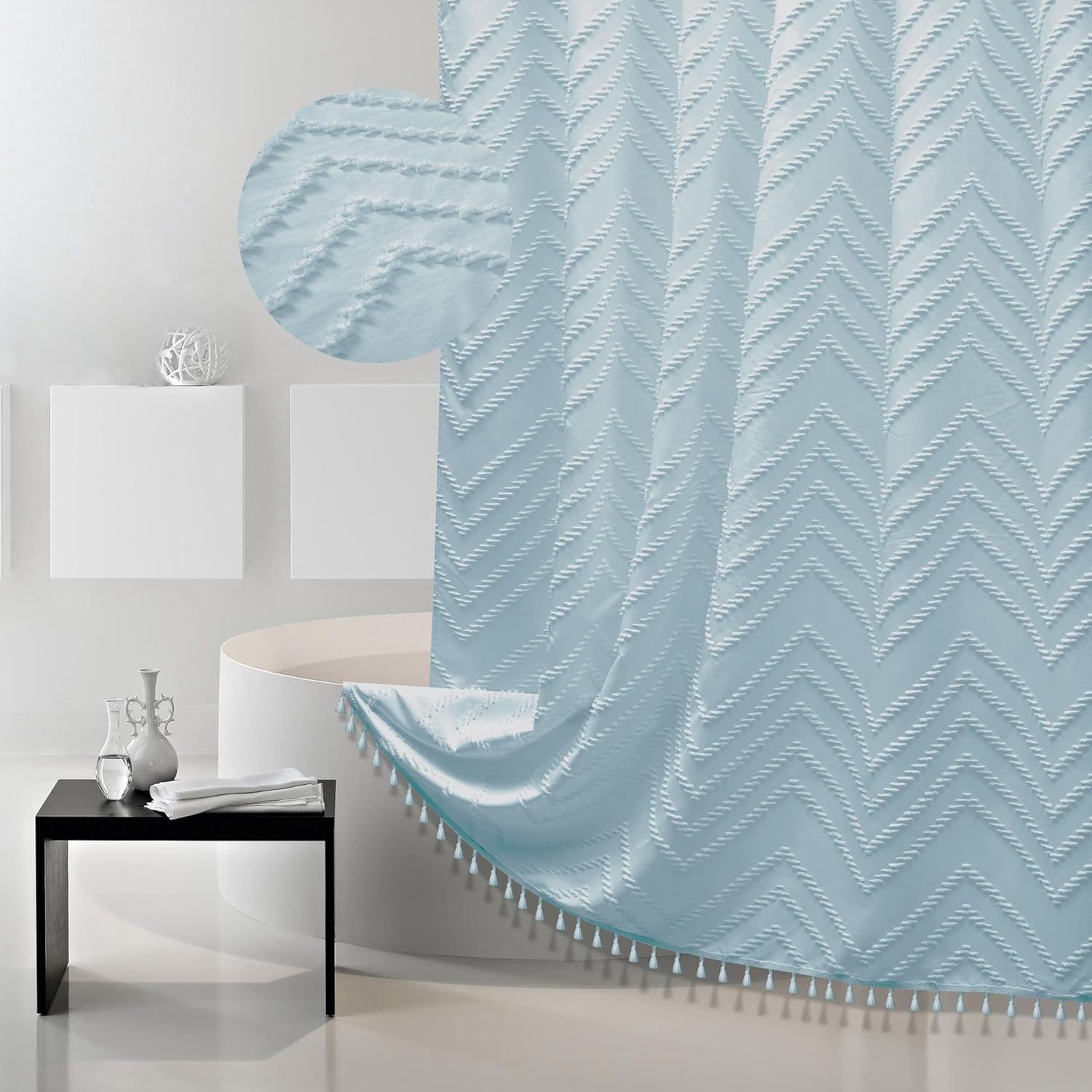 suxuMhao Shower Curtain Liner - Washable Waterproof Shower Curtain with Liner, Boho Shower Curtain, Blue Shower Liner, W36"*H72" 1 Piece Curtain for Bathroom, Durable Shower Curtains, Style 5