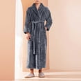 thumbnail image 4 of FAIWAD Women's Flannel Thickened Nightgown Soft Warm Fuzzy Fleece Robe Solid Color Bathrobe Loungewear with Pockets, 4 of 6