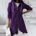 thumbnail image 2 of Pisexur Shacket Jacket Women Solid Color Hoodie Zipper Long Sleeve Sweatshirt Irregular Hem Long Coat Top With Pockets Pocketed Shirts Fall Jacket Shackets, 2 of 8