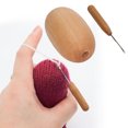 thumbnail image 3 of Wooden Darning Egg, Socks Sewing Tools Easy Grip Sturdy Durable with Needle for Clothing, 3 of 8