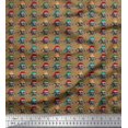 thumbnail image 1 of Soimoi Poly Georgette Fabric Crossbone & Skull Halloween Print Fabric by The Yard 52 Inch Wide, 1 of 3