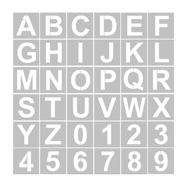 Amdohai 36pcs 5 Inch Letter and Number Stencils Reusable Washable Alphabet Stencils Environment-friendly PET Art Craft Templates for Painting On Wood Fabric Wall Door Decor Home Sign
