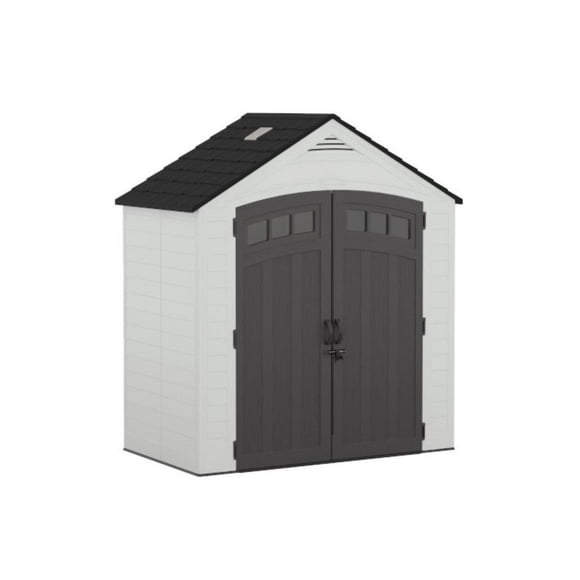 Suncast Weather-Resistant Vista 28 sq ft Storage Shed – Multi-Wall Resin Construction