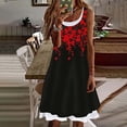 thumbnail image 1 of EGNMCR Robes d'Été Femmes Tendance Mode Femme Décontractée Sans Manches Imprimé Col Rond Faux Deux Pièces Gilet Robe Débardeur, 1 of 8