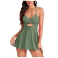 thumbnail image 2 of LSLJS Women's Spring Fashion Swim Skirt Solid Color Large Size Suspender Swim Skirt, Plus Size Swimsuit, 2 of 7
