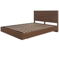 thumbnail image 2 of Nexera Celebri-T Platform Bed and Plank Effect Headboard, Walnut, 2 of 6