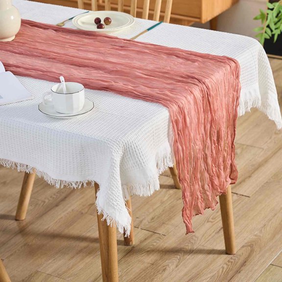TIELUTT Bohemian Crease Cloth Table Flag European Dough Woven Table Cloth Wedding Party Decoration Fabric Proof Fall Table Small Sequined Table Suede Table Sheer Cover Champagne Table Runners for Wedd