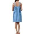 thumbnail image 3 of INSPIRE CHIC Women's Terry Wrap Bathrobe Spa Robe for Gym Pool Shower Bath Towel Robe Shower Dress M Blue, 3 of 6