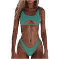 thumbnail image 1 of Birdeem Ensembles de Bikinis pour Femmes, Couleur Unie, Mode Décontractée, à Larges Bretelles, Ajourés, 1 of 8