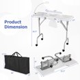 thumbnail image 3 of Gymax Folding Manicure Nail Table w/ Electric Dust Collector LED Lamp Carry Bag White, 3 of 10