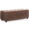 thumbnail image 1 of Pemberly Row 48" Transitional Faux Leather Ottoman in Umber Brown, 1 of 7
