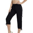 thumbnail image 4 of QATAINLAV Pantalons Capris Cargo pour Femmes Pantalons de Randonnée Extérieur Légers Athlétiques de Voyage Pantalons Décontractés Joggers Raccourcis avec Multiples Poches Soldes de Vacances Noir TTG, 4 of 8
