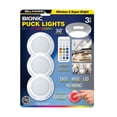 thumbnail image 1 of Bell + Howell Bionic Puck Lights Ensemble de 3 Lumières puck à DEL Changeant de Couleur avec Télécommande Fonctionnant à Piles, 1 of 7