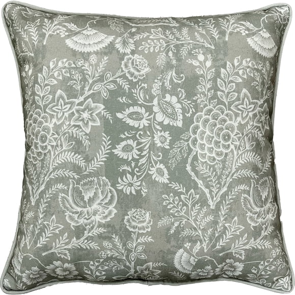 Mainstays Decorative Cushion, Jacobean Polyester, 18x18 in, Blue
