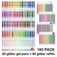 thumbnail image 4 of 160 Pack Glitter Gel Pens Set, Shuttle Art 220% Ink Glitter Gel Pen 80 Colored Gel Pens Plus 80 Refills for Adult Coloring Books Craft Doodling, 4 of 4