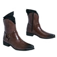 thumbnail image 1 of Mepaouo Men's Western Cowboy Boots Pointed Toe Motorcycle Riding Booties Formal Dress Chelsea Ankle Oxfords, 1 of 9
