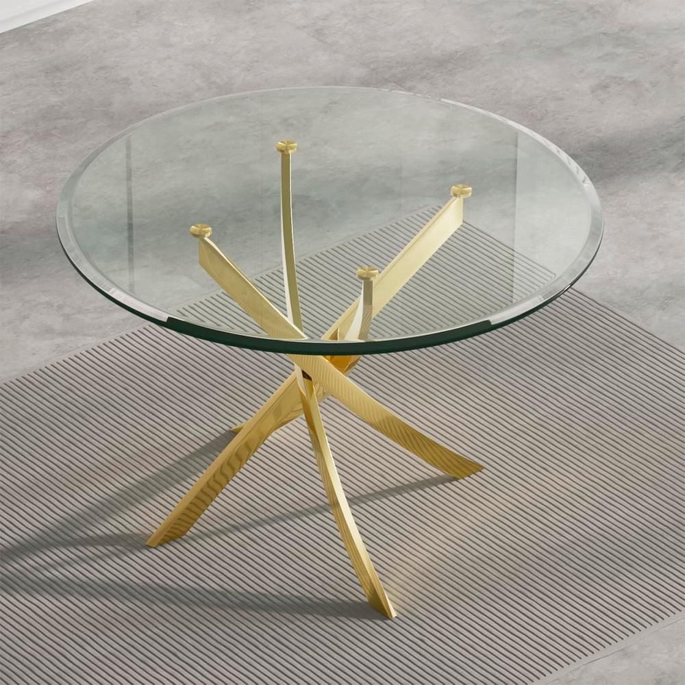 Table à manger en verre trempé de la collection Heavenly Star de 36 po