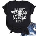 thumbnail image 2 of AMERTEER T-Shirts à Col Rond pour Femmes, Mode, Imprimés, Grande Taille, Manches Courtes, T-shirt Graphique, Hauts T-shirt pour Femmes, 2 of 3