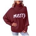 thumbnail image 1 of Timegard Sweaters for Women Christmas Print High Neck Long Sleeve Tops Loose Comfy Pullover Fall Winter, 1 of 5
