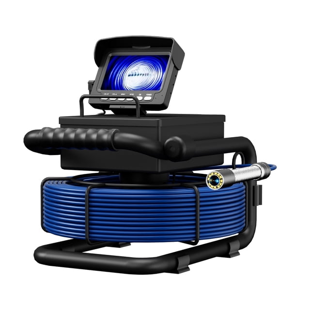 Sewer Pipe Inspection Camera, IP68 Drain Pipeline Industrial Endoscope with 4.3 Monitor ,Easily Maneuver
