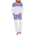 thumbnail image 2 of Rbaofujie Robes pour Femmes Ensemble de Pyjama Décontracté à Imprimé Dégradé Haut et Pantalon Pyjamas pour Femmes, 2 of 6