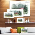 thumbnail image 3 of Aquarelle Maison Aad Montagnes - Impression d'Art sur Toile Paysage, 3 of 4