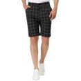 thumbnail image 1 of INSPIRE CHIC Men's Shorts Slim Fit Plaid Button Lightweight Twill Shorts 30 Black, 1 of 7