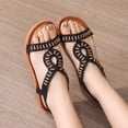 thumbnail image 1 of Tranfacy Summer Shoes,Womens Sandals,Women Large Bohemian Elastic Rhinestone Flower Roman Sandals, 1 of 4
