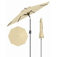 thumbnail image 1 of 9FT Outdoor Patio Umbrella with Crank Lift, Double Layer Wind Vent & Push-Button Tilt,UV Protection, Waterproof, Heavy Duty 8 Rib Design for Deck, Pool, Garden, 1 of 7