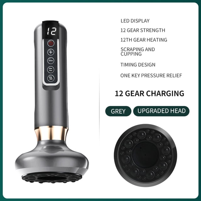 FcBaudy Massager Cupping Set Gua Sha Massage Pressure Relief Heating Pressure Relief 12 Modes Smart Cupping Portable Rechargeable Cupping Massage Tool Massage machine
