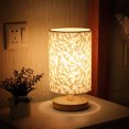 thumbnail image 1 of ZTOO Touch Control LED Linen Night Lamp w/Warm White Light Linen Nightstand Lamp USB Powered Wooden Beside Lamp for Bedroom Living Room, 1 of 6