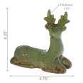 thumbnail image 3 of Porcelain Sitting Reindeer Decor (Green), 3 of 3