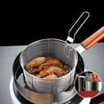 thumbnail image 4 of SXcggal Passoire à Pâtes en Maille en Acier Inoxydable avec Poignée Sans Odeur et Passoire à Raviolis Fil de Friteuse pour Cuisson et Égoutter avec Oreilles Suspendues Tailles Multiples Vaisselle Saine, 4 of 6