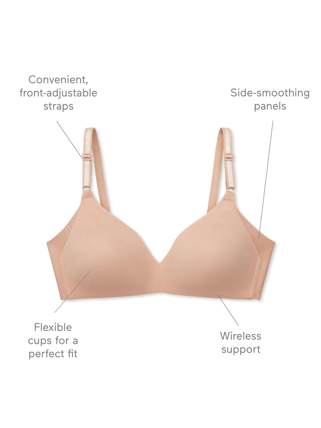 Warners Blissful Benefits Underarm-Smoothing Comfort Wireless Lightly Lined T-Shirt Bra (RM7561E
