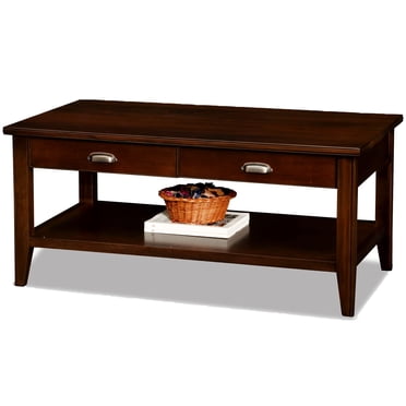 Leick Laurent Two Drawer Solid Wood Coffee Table in Chocolate Cherry