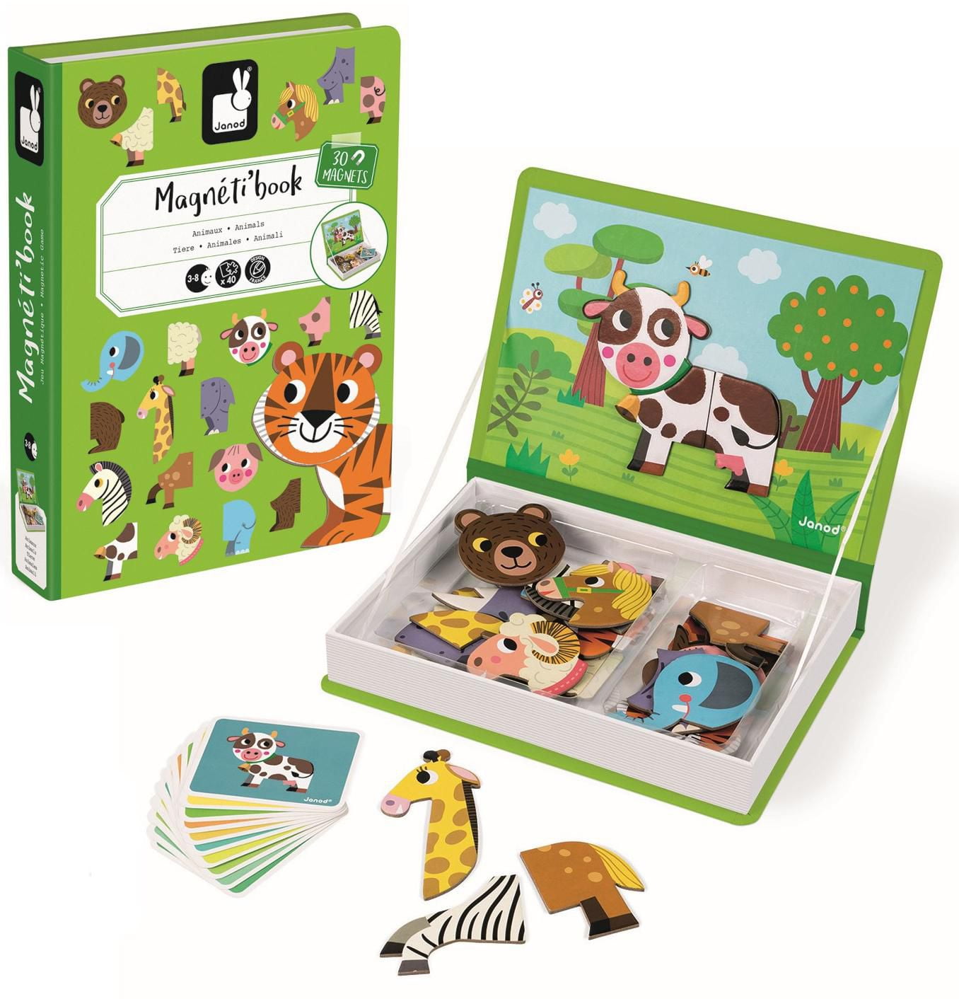 Janod • Animaux Magneti’book • 3 à 8 ans • Jeu Éducatif Magnétique pour Enfants et Tout-Petits • J02723