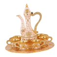 thumbnail image 4 of European Set Metal Glass Jug Set Serveware Antique Turkish Set Vintage Aureate White, 4 of 9