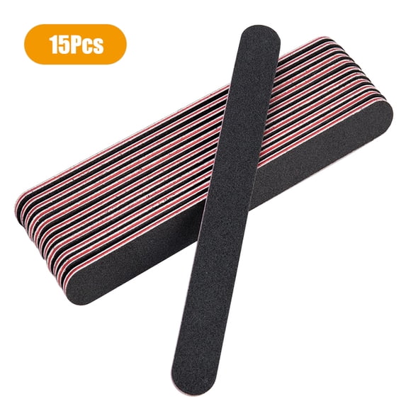 15Pcs Professional Nail Files Double Sided Emery Boards 100/180 Grit Nail Files & Buffers Natural Artificial Nails Buffer Block Manicure Kit