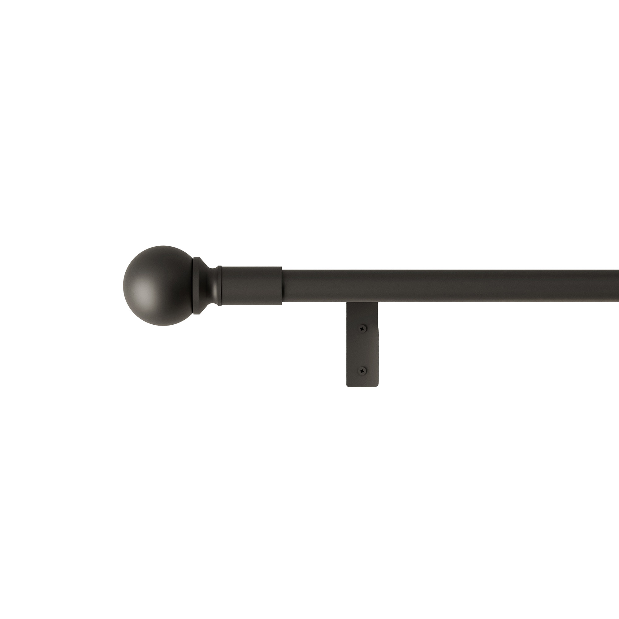 Mainstays Easy Install Tige décorative de rideau à boule, ajustable, 18 » - 48 », noire