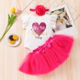 thumbnail image 2 of FhsagQ Ensembles pour Filles Robe de la Saint-Valentin pour Bébé Petite Robe à Manches Volantées Ensemble de Robe de Princesse 3 Pcs Tenues de Printemps pour Filles Taille 12-14 Pâques 9 m, 2 of 6