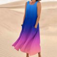 thumbnail image 2 of FAIWAD Robes d'Été Grande Taille pour Femmes 2024 Sans Manches Décontractées Robe Maxi Dégradé Boho Plage Robe Débardeur, 2 of 5