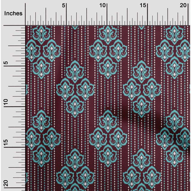 oneOone Cotton Poplin Fabric Ethnic Ikat Print Fabric BTY 42 Inch Wide