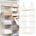 thumbnail image 3 of Hanging Closet Shelves Closet Organizing Shelves Clothes Rack Foldable Storage Shelves Locker Shelf Foldable Garment Rack Coat Hangers Wardrobe Storage Items, 3 of 5