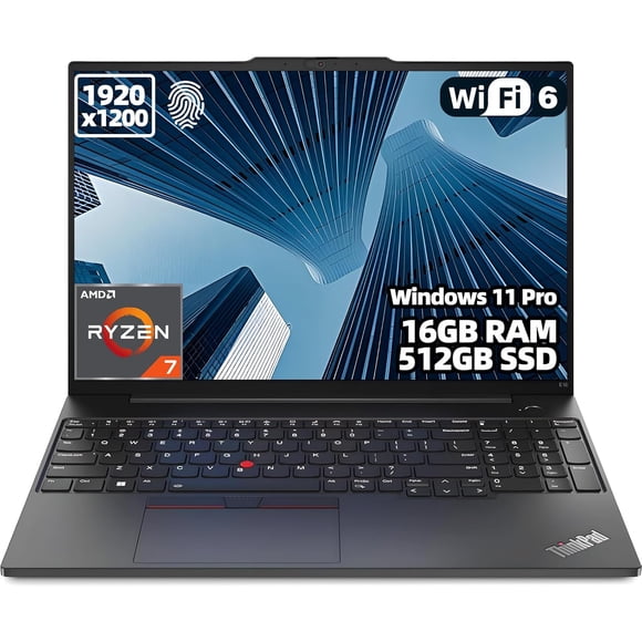 Lenovo ThinkPad E16 Ordinateur Portable Professionnel 16,0 Po Écran WUXGA (AMD Ryzen 7 7735U, 16 Go DDR5, 512 Go PCIe SSD, AMD Radeon 660M, Clavier Rétroéclairé, Lecteur d'Empreintes Digitales, Thunderbolt 4, Win 11 Pro)