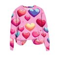 thumbnail image 1 of FMFYFH Chandails à Enfiler de la Saint-Valentin pour Femmes Grande Taille à Manches Longues Col Rond Chandails Décontractés T-Shirts Graphiques T-Shirts Basiques, 1 of 5